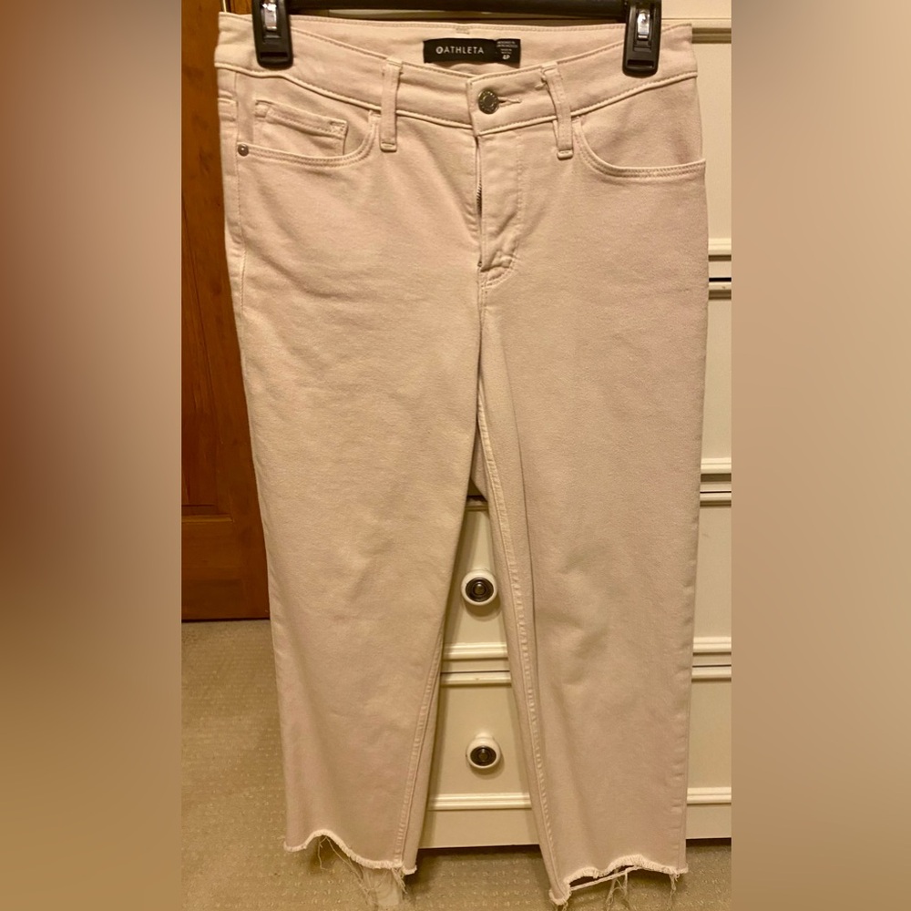 Athleta Tan Ankle Cropped Jeans Soft Fabric